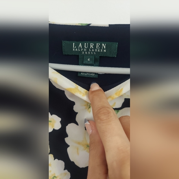 Lauren Ralph Lauren navy flower dress size 4 - Picture 4 of 8